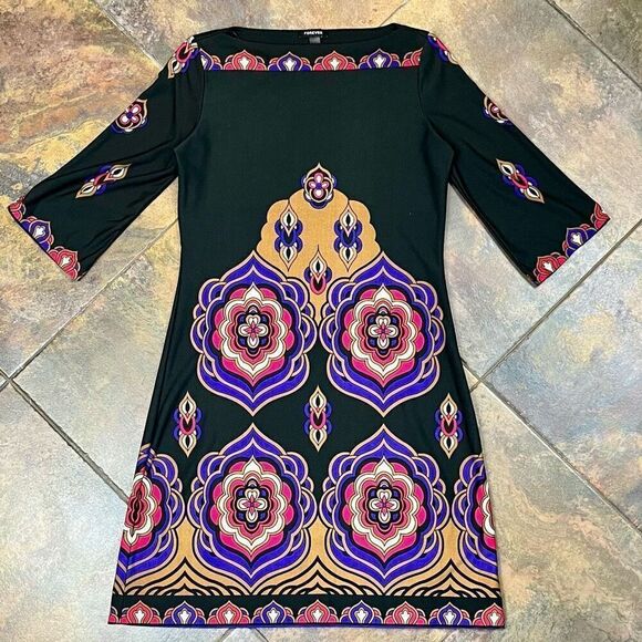 Forever Printed Shift MIDI Dress - Picture 5 of 10